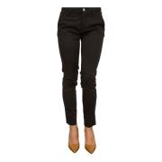 Elegant High Waist Svart Chino Bukser