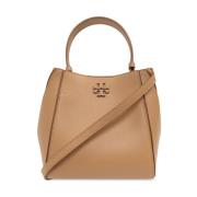 Grained Leather Shoulder Bag Beige