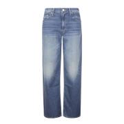 Mid Rise Spinner Zip Sneak Jeans