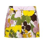 Blomstertrykk Bomullsshorts