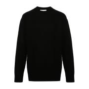 Sort Ull Crew Neck Genser