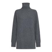 Ribbestrikket Ull Turtleneck-genser