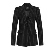 Sort Pinstripe Blazer med Lurex