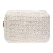 Tweed Make-Up Pouch Liten Vanilje