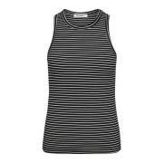 Stripet Ribb Tank Top SvartHvit