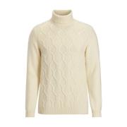 Beige Rollneck Genser Struktur