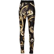 Svart Gull Sateng Leggings Chromo Couture