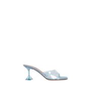 Denim Glass Slipper Pyramid Heel