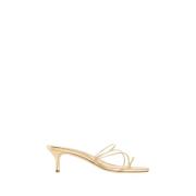 Gullnappa Skinn Stiletthæl Sandal