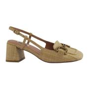 Rafia Beige Stilige Sandaler