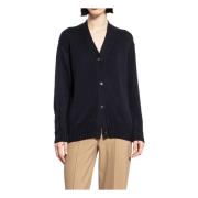 Sort V-hals Kabelstrikk Cardigan