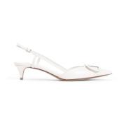 Nude Nøytrale Skinn Slingback Hæler