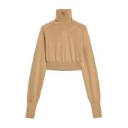 Beige Ull Mock Neck Sweater