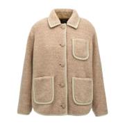 Beige Rose Ull Blouson Jakke