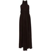 Brun Georgette Crepe Wide Leg Bukser