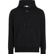 Svart Logo Hoodie Jakke Bomull Modal