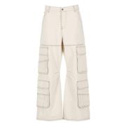 Cargo Beige Bomull Jeans