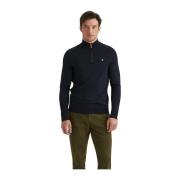 Navy Merino John Zip Sweater