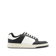 Svart Hvit Skinn Lav-Top Sneakers