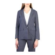 Knappet Bomull Lin Dame Blazer