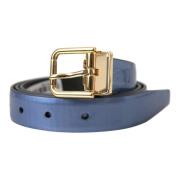 Metallic Blue Metal Buckle Belte