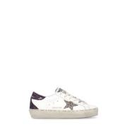 Hvite Skinn Glitter Stjerne Sneakers