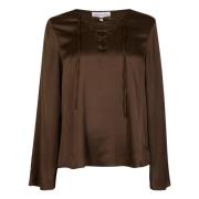 Elegant Jenny Bluse med Trompetarmer