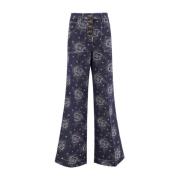 Blomster Jacquard Flared Jeans