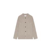 Beige Casual Merino Wool Shirt