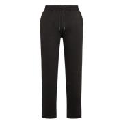 Sort Sweatpants Rett Ben Elastisk Midje