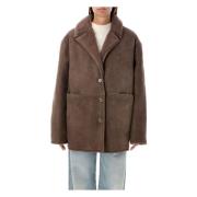 Shearling Frakk Taupe Aw24