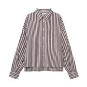 Plum Stripe Alvi Boxy Skjorte