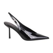 Patent skinnpumps med slingback-stropp