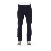 Slim-Fit Herre Jeans med Logo Knapp