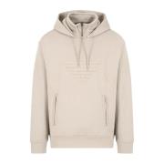 Beige Sweatshirt med Maxi Logo og Hette