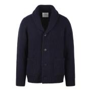 Ribbet Ull Cardigan med Knapper