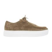 Taupe Suede Stilige Sneakers