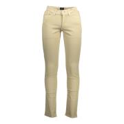 Beige Bomull Slim Bukser