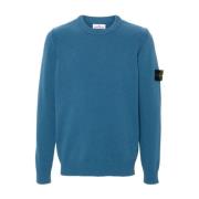 Blå Crew-neck Lambswool Sweater