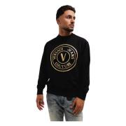 V-Emblem Sweater Svart/Gull Herre