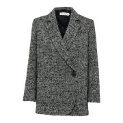 Sort/Hvit Blazer Jakke