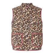 Quiltet Leopardmønstret Vest