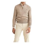 Khaki Merino Cable John Zip Genser/Jakke