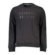 Svart Sweatshirt med Lang Erme og Logo Print