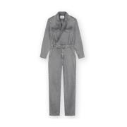 Grå Denim Cross Over Jumpsuit