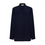 Navy Blue Kragefri Skjorte