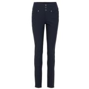 Marineblå High-Waist Tight Fit Bukse