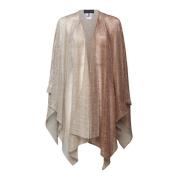 Metallic Threading Plissé Cape Jacket