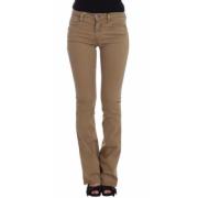 Beige Straight Leg Mote Jeans