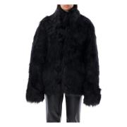 Svart Faux Fur Oversize Jakke